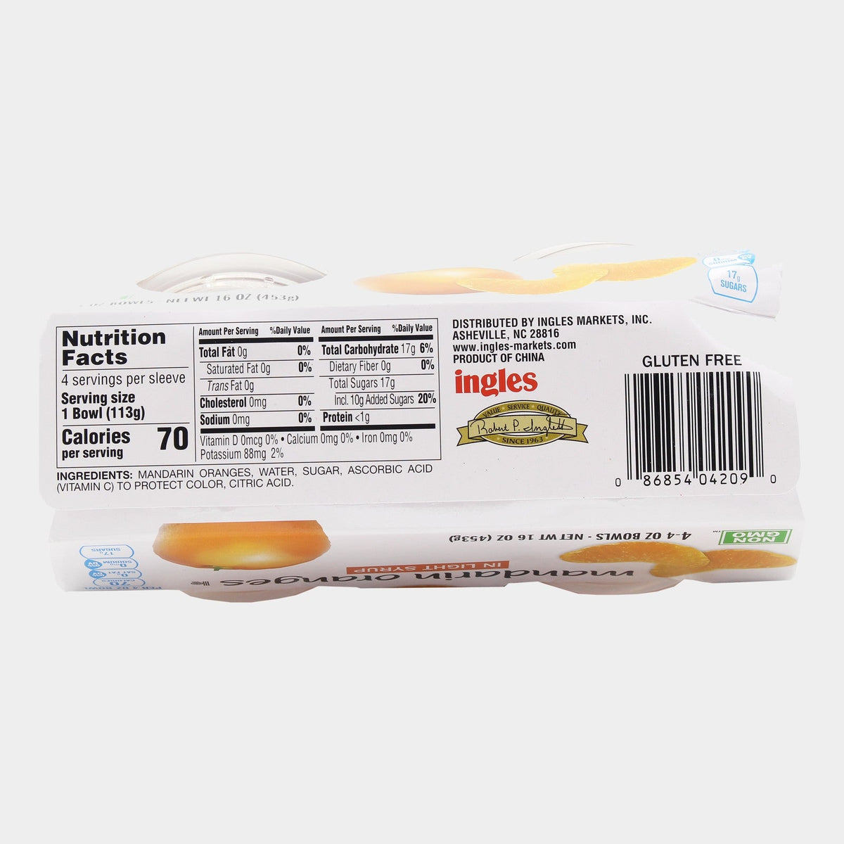 2 Packs Laura Lynn Mandarin Orange Light Syrup Fruit Cups, 16 oz
