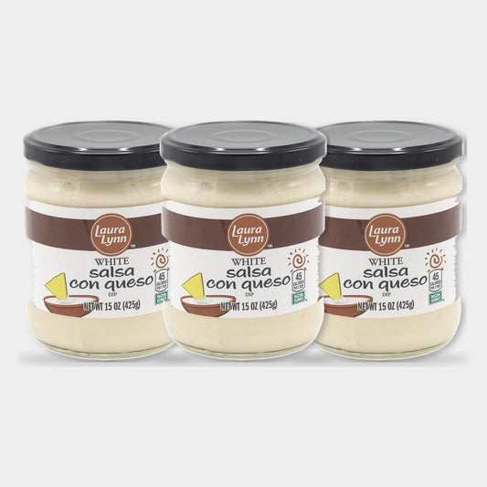 3 Jars Laura Lynn White Salsa Con Queso, 15 oz