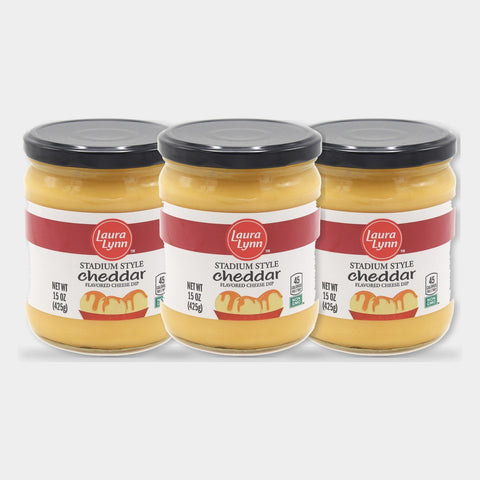 3 Jars Laura Lynn Stadium Style Cheddar Cheese, 15 oz