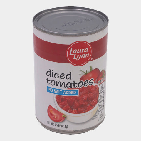 6 Cans Laura Lynn No Salt Added Fancy Diced Tomatoes, 14.5 oz