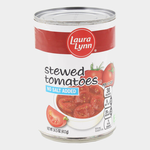 6 Cans Laura Lynn No Salt Added Fancy Stewed Tomatoes, 14.5 oz
