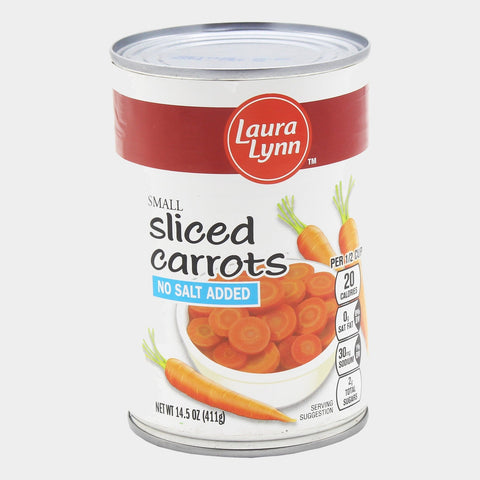 6 Cans Laura Lynn Small Sliced Carrots No Salt Added, 14.5 oz