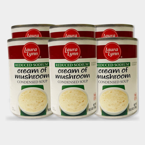 6 Cans Laura Lynn Reduced Sodium Cream of Mushroom Soup Condensed, 10.5 oz