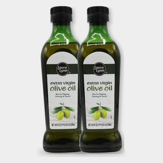 2 Bottles Laura Lynn Extra Virgin Olive Oil, 16.9 oz