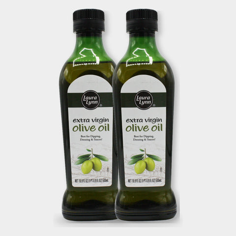 2 Bottles Laura Lynn Extra Virgin Olive Oil, 16.9 oz