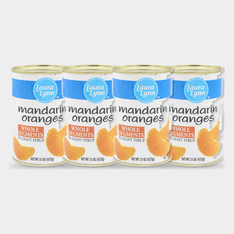 4 Cans Laura Lynn Mandarin Oranges, 15 oz