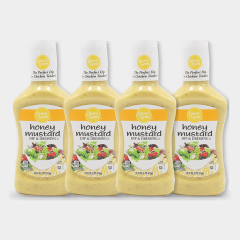 4 Bottles Laura Lynn Honey Mustard Dressing, 16 oz