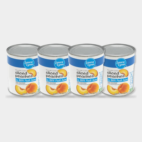 4 Cans Laura Lynn Sliced Peaches in Pear Juice, 29 oz