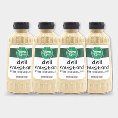 4 Bottles Laura Lynn Deli Mustard W/ Horseradish, 12 oz