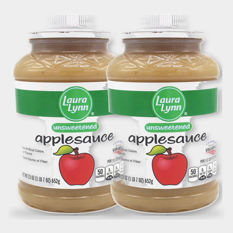 2 Jars Laura Lynn Unsweetened Applesauce, 23 oz