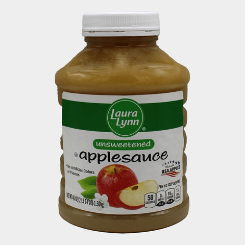 2 Jars Laura Lynn Unsweetened Applesauce, 46 oz