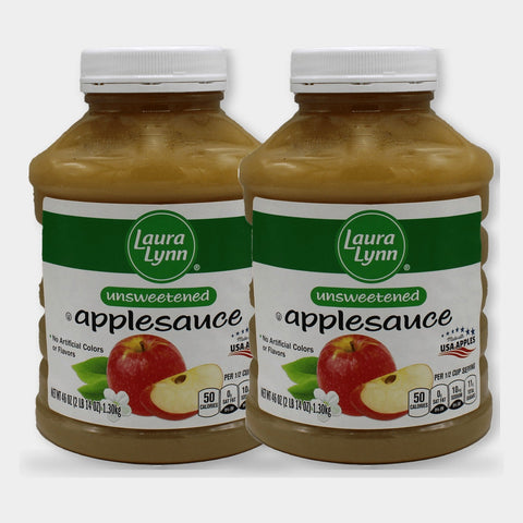 2 Jars Laura Lynn Unsweetened Applesauce, 46 oz