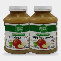 2 Jars Laura Lynn Unsweetened Applesauce, 46 oz