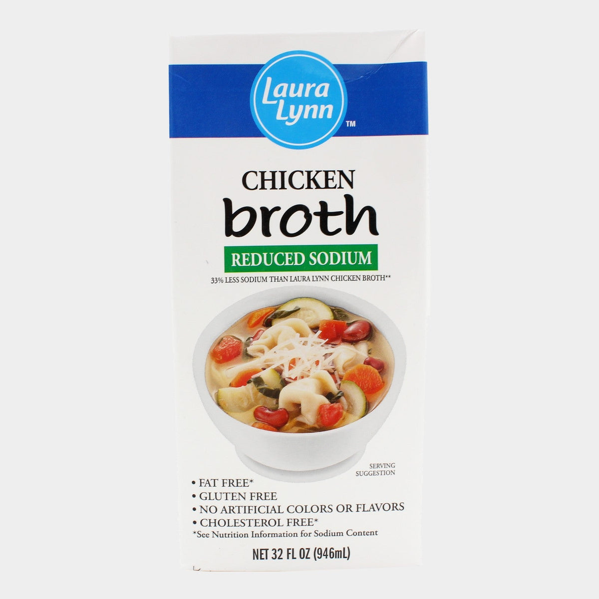 3 Cartons Laura Lynn Low Sodium Chicken Broth, 32 oz