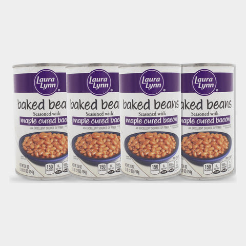 4 Cans Laura Lynn Baked Beans Maple Cured Bacon, 28 oz