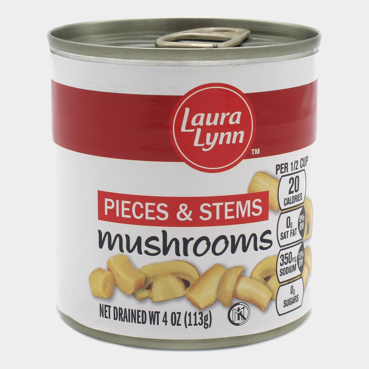 6 Cans Laura Lynn Mushroom Pieces with Stems, 4 oz