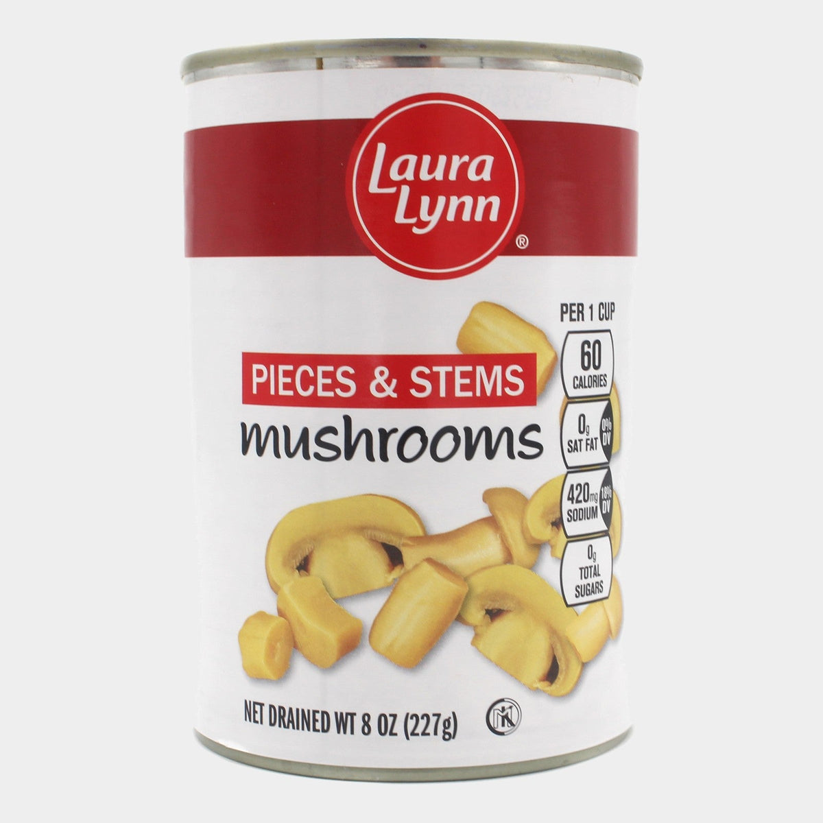 6 Cans Laura Lynn Mushroom Pieces with Stem, 8 oz