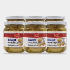 6 Cans Laura Lynn Mushroom Buttons, 4.5 oz