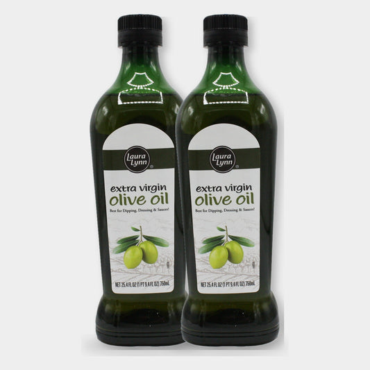 2 Bottles Laura Lynn Extra Virgin Olive Oil, 25.4 oz