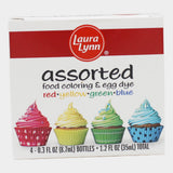 2 Packs Laura Lynn 4pk Food Coloring (Red, Yellow, Green, Blue), 1.2 oz