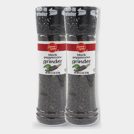 2 Jars Laura Lynn Black Pepper Grinder, 6.3 oz