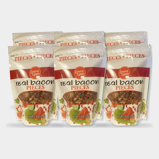 6 Cans Laura Lynn Bacon Pieces, 2.8 oz