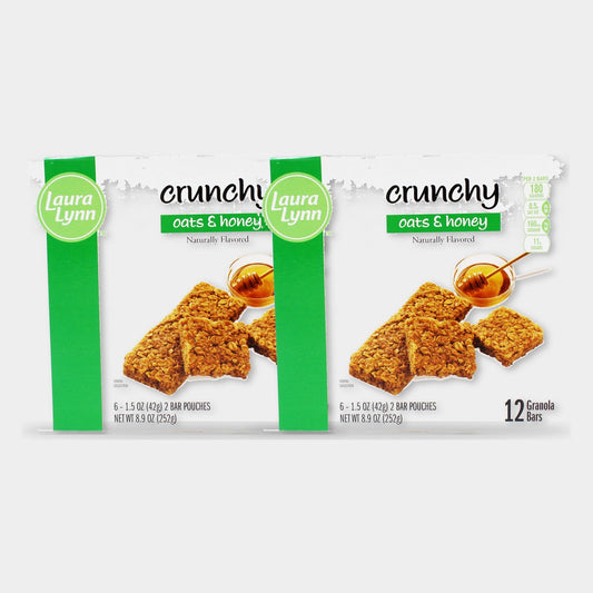 2 Boxes Laura Lynn Oats & Honey Crunchy Granola Bars, 8.9 oz