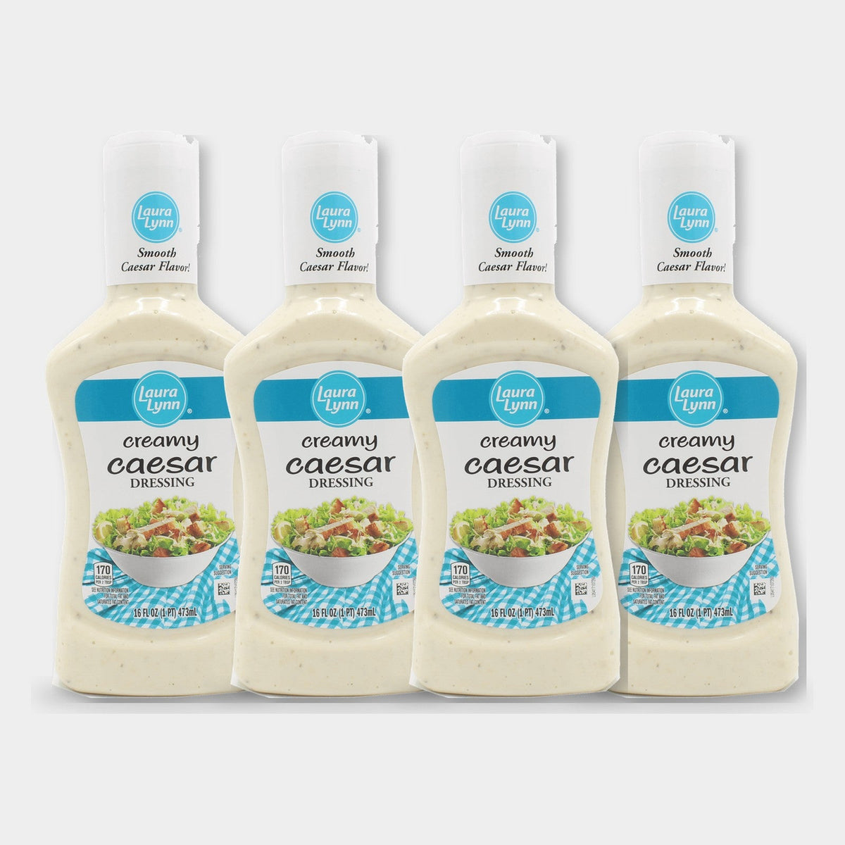 4 Bottles Laura Lynn Creamy Caesar Dressing, 16 oz