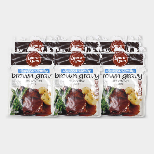 6 Packets Laura Lynn Brown Gravy Seasoning Mix 30% Less Sodium, 0.87 oz