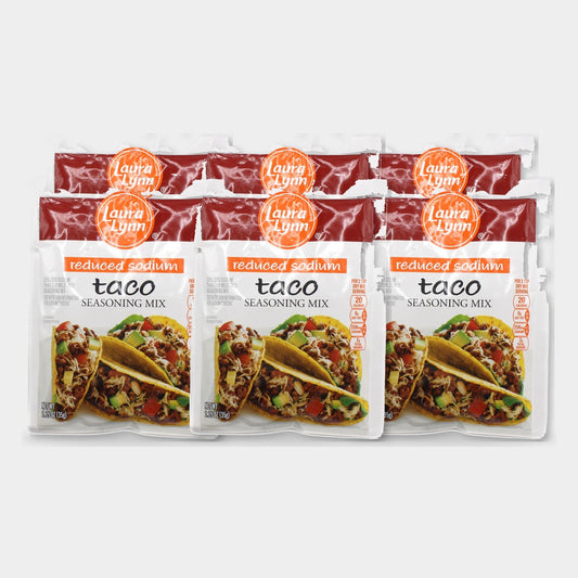 6 Packets Laura Lynn Mild Taco Seasoning Mix 50% Less Sodium, 1.25 oz