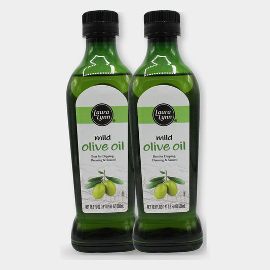 2 Bottles Laura Lynn Extra Light Olive Oil, 16.9 oz