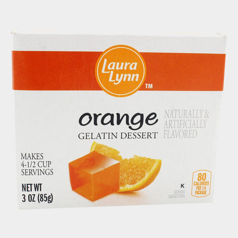 2 Boxes Laura Lynn Orange Gelatin, 3 oz