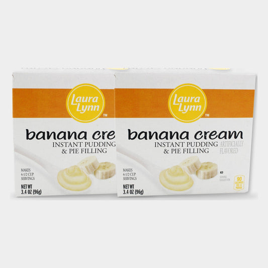 2 Boxes Laura Lynn Instant Banana Cream Pudding, 3.4 oz