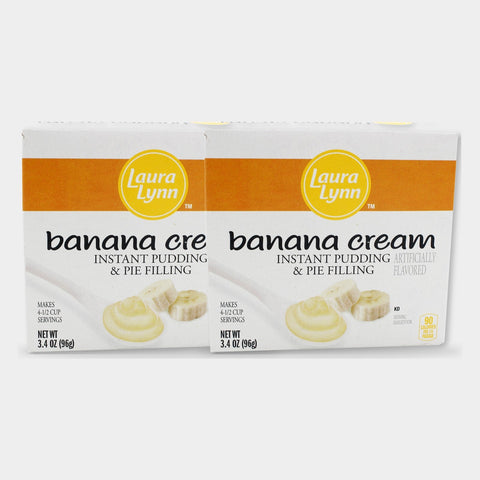 2 Boxes Laura Lynn Instant Banana Cream Pudding, 3.4 oz