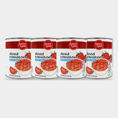4 Cans Laura Lynn No Salt Added Fancy Diced Tomatoes, 28 oz