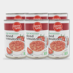 6 Cans Laura Lynn Fire Roasted Diced Tomatoes, 14.5 oz