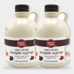 2 Bottles Laura Lynn 100% Maple Syrup Jug, 32 oz