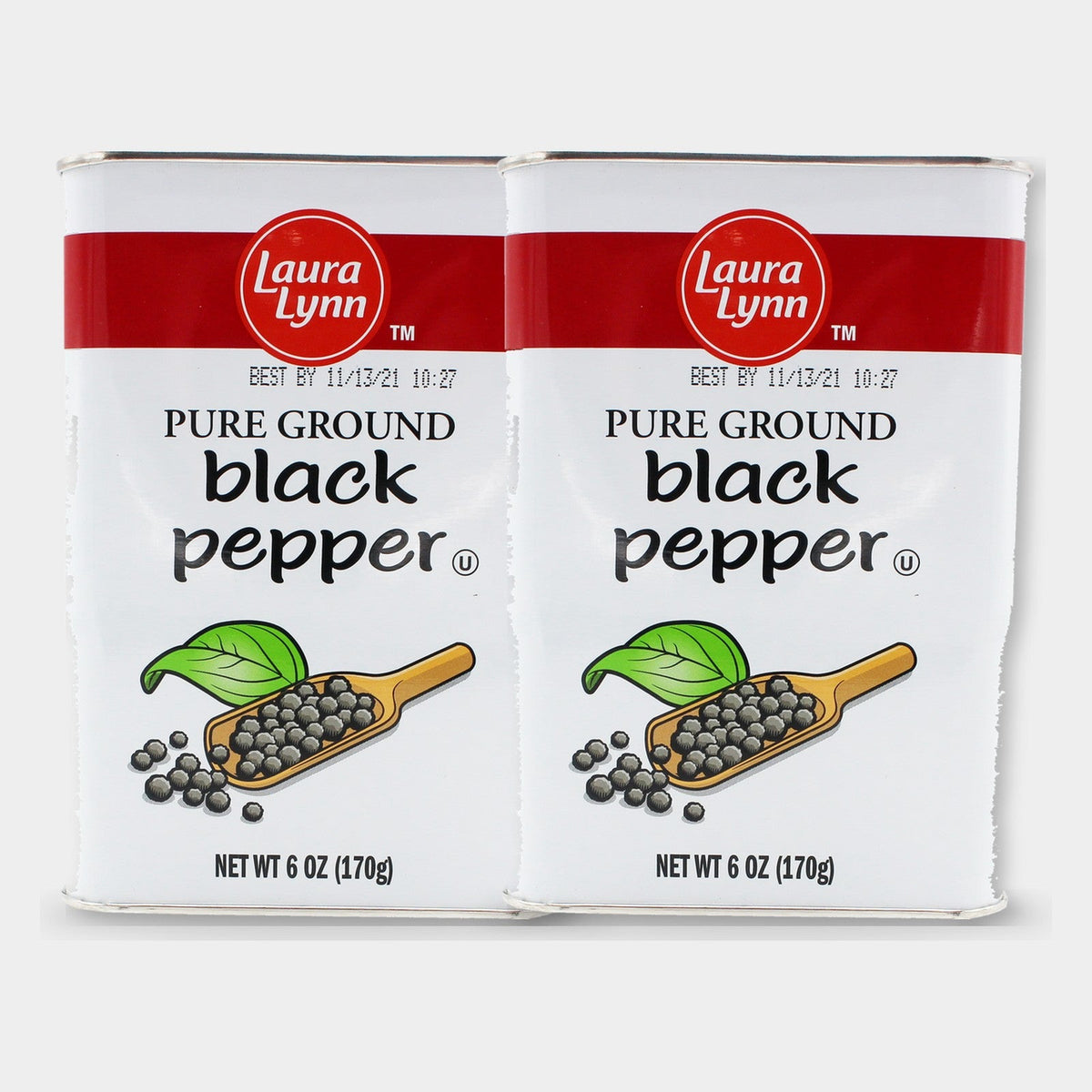 2 Jars Laura Lynn Pure Ground Black Pepper, 6 oz