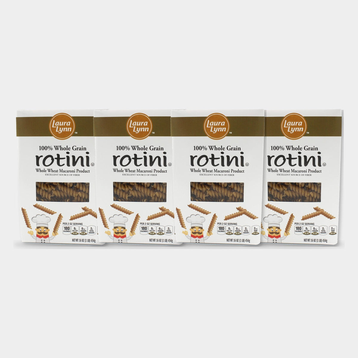 4 Bags Laura Lynn Whole Grain Rotini Pasta, 16 oz