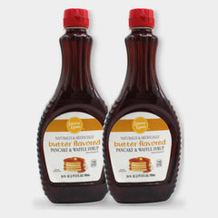 2 Bottles Laura Lynn Butter Flavor Pancake Syrup, 24 oz