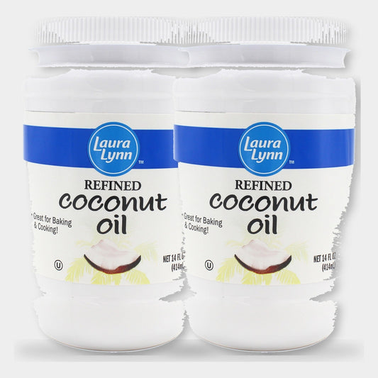 2 Bottles Laura Lynn Refined Coconut Oil, 14 oz