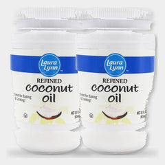 2 Bottles Laura Lynn Refined Coconut Oil, 14 oz