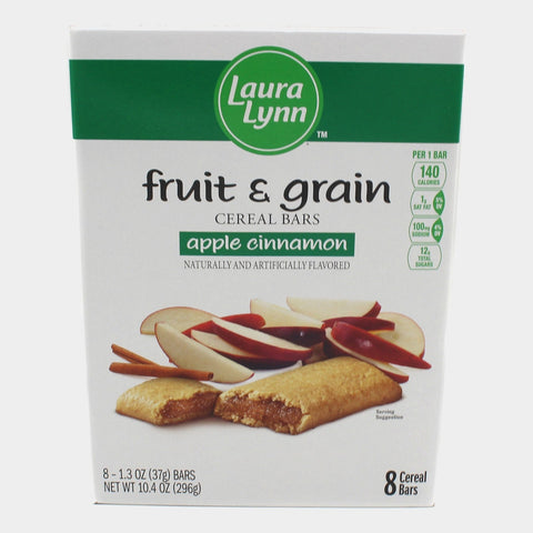 2 Boxes Laura Lynn Apple Cinnamon Fruit & Grain Bars 8 Count, 10.4 oz