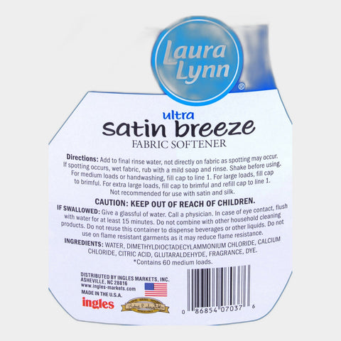Laura Lynn Fabric Softener Satin Breeze, 51 oz