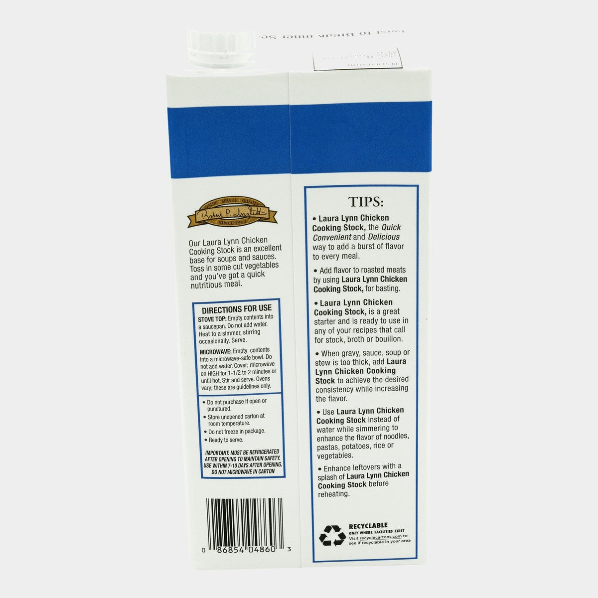 3 Cartons Laura Lynn Chicken Stock, 32 oz