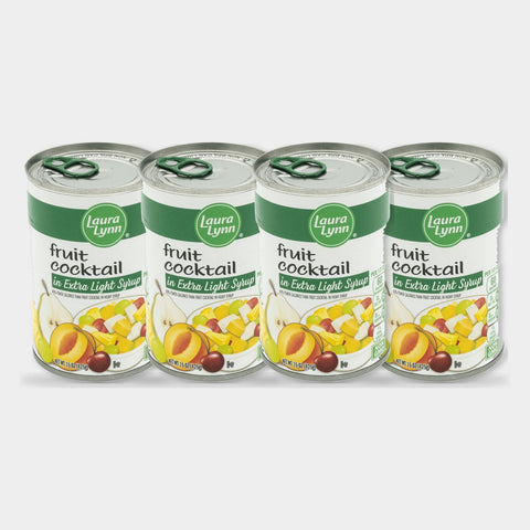 4 Cans Laura Lynn Fruit Cocktail Xl Syrup, 15 oz