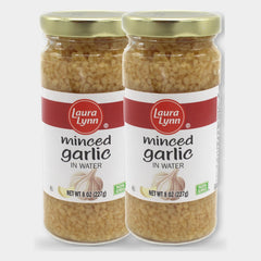 2 Jars Laura Lynn Minced Garlic in Water, 8 oz