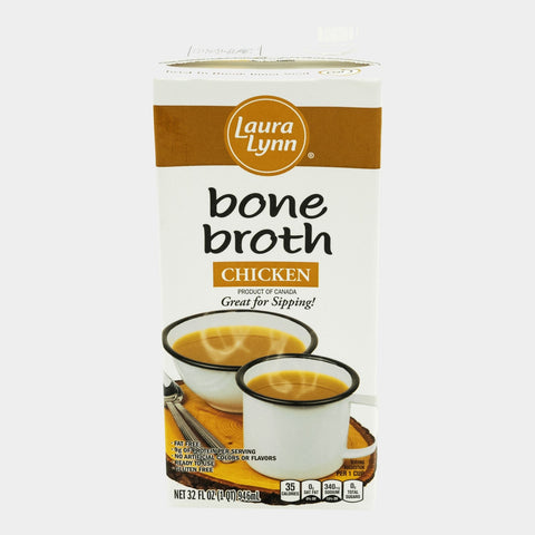 3 Cartons Laura Lynn Chicken Bone Broth, 32 oz