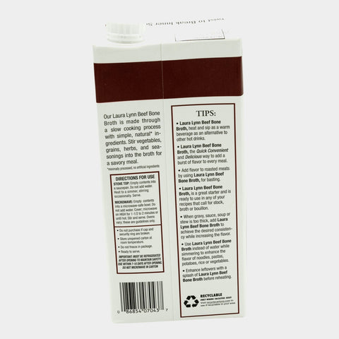 3 Cartons Laura Lynn Beef Bone Broth, 32 oz