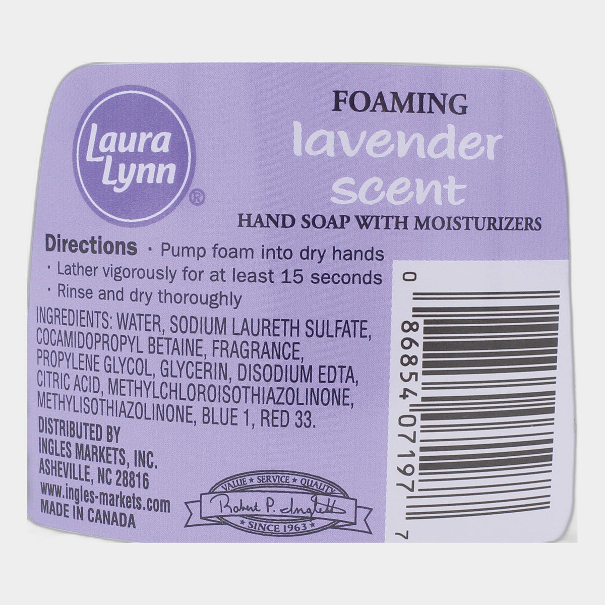 Laura Lynn Foaming Hand Soap Lavender, 7.5 oz